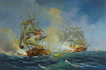 batalla naval seeschlacht Pinturas al óleo